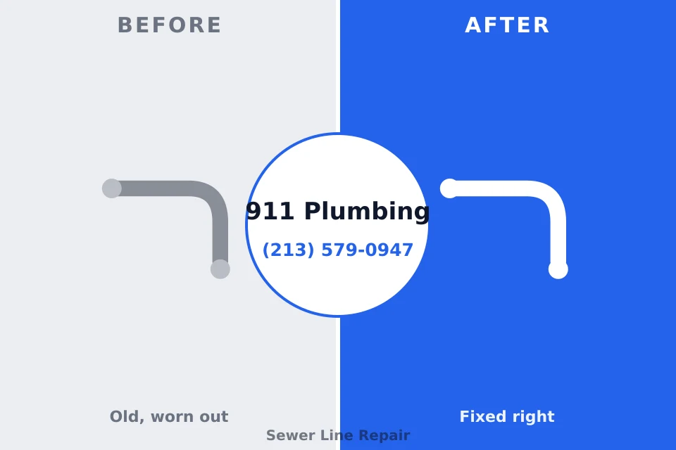 Before and after: plumbing repair Poway, CA